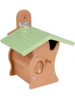 Flamingo Nestkastje Gorky Kunststof Met Hout Bruin/groen 21x18,5x25,5cm