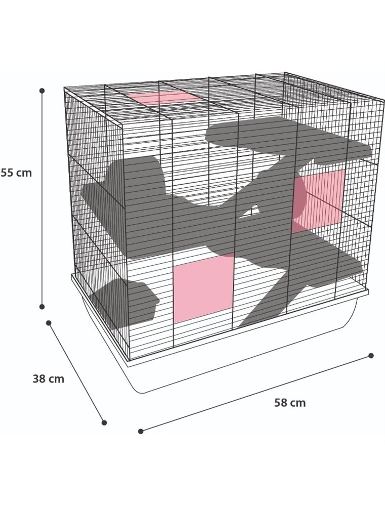Flamingo Hamsterkooi Jaro 4 58x38x55cm | Worldofanimals.nl Heeft Het! 4 Flamingo Hamsterkooi Jaro 4 58x38x55cm | Worldofanimals.nl Heeft Het! - Afbeelding 2