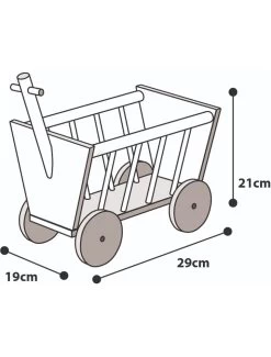 Flamingo Houten Bolderwagen 29cm | Worldofanimals.nl Heeft Het! -Huisdierbenodigdheden Verkoopwinkel houten bolderwagen 29cm 2