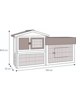 Huisdierbenodigdheden Verkoopwinkel -Huisdierbenodigdheden Verkoopwinkel konijnenhok aurora 156x53x825cm 1