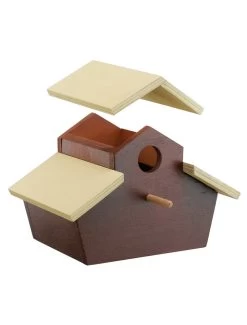 FERPLAST Natura Fun 3 Houten Vogelhuis -Huisdierbenodigdheden Verkoopwinkel natura fun 3 houten vogelhuis 2