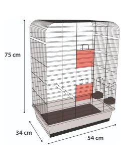 Flamingo Parkietenkooi Marja Zwart 54x34x75 Cm | Worldofanimals.nl Heeft Het! -Huisdierbenodigdheden Verkoopwinkel parkietenkooi marja zwart 54x34x75 cm 1