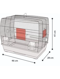 Flamingo Parkietenkooi Selma 1 Zwart 46x28x41cm | Worldofanimals.nl Heeft Het! -Huisdierbenodigdheden Verkoopwinkel parkietenkooi selma 1 zwart 46x28x41cm 1