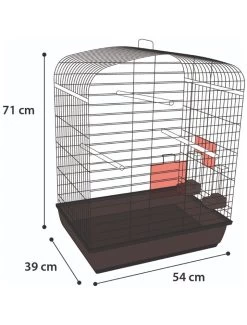 Flamingo Parkietenkooi Seva Zwart 54x39x71cm | Worldofanimals.nl Heeft Het! -Huisdierbenodigdheden Verkoopwinkel parkietenkooi seva zwart 54x39x71cm 1