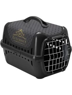 Flamingo Transportbox Luxurious Zwart Xs 32x50x31cm | Worldofanimals.nl Heeft Het!