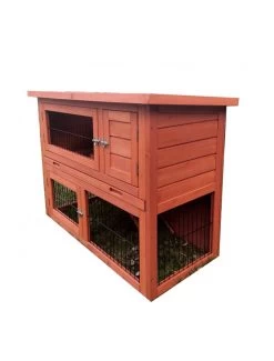 Duvo Woodland Konijnenhok Bonnie Classic Houtkleurig 95x45x70cm