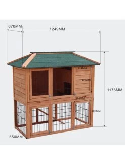 WorldPet Konijnenhok Cottage Dubbel -Huisdierbenodigdheden Verkoopwinkel worldpet konijnenhok cottage dubbel 2